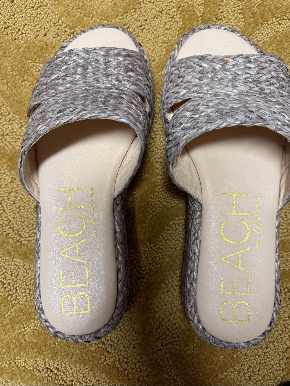 by Matisse Taupe Woven Slide Sandals